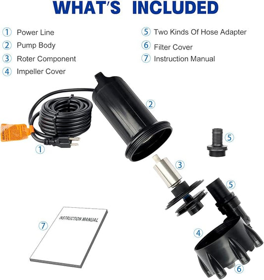 Large 5000GPH Submersible Outdoor Inline Pond Pump High Head Water Pump for Garden Waterfall Fountain Water Circulation for Koi Fish Pond