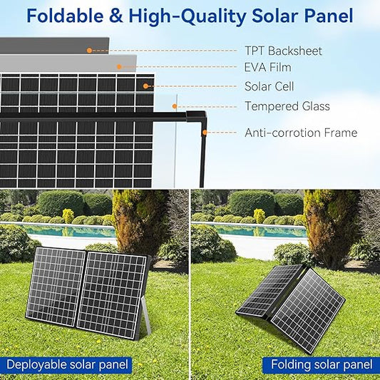 POPOSOAP 55W Black Stainless Steel Pondless Waterfall Kit with 9.8FT Corrugated Tube, Solar Powered Pond Waterfall Box for Outdoor Garden Pond Setup